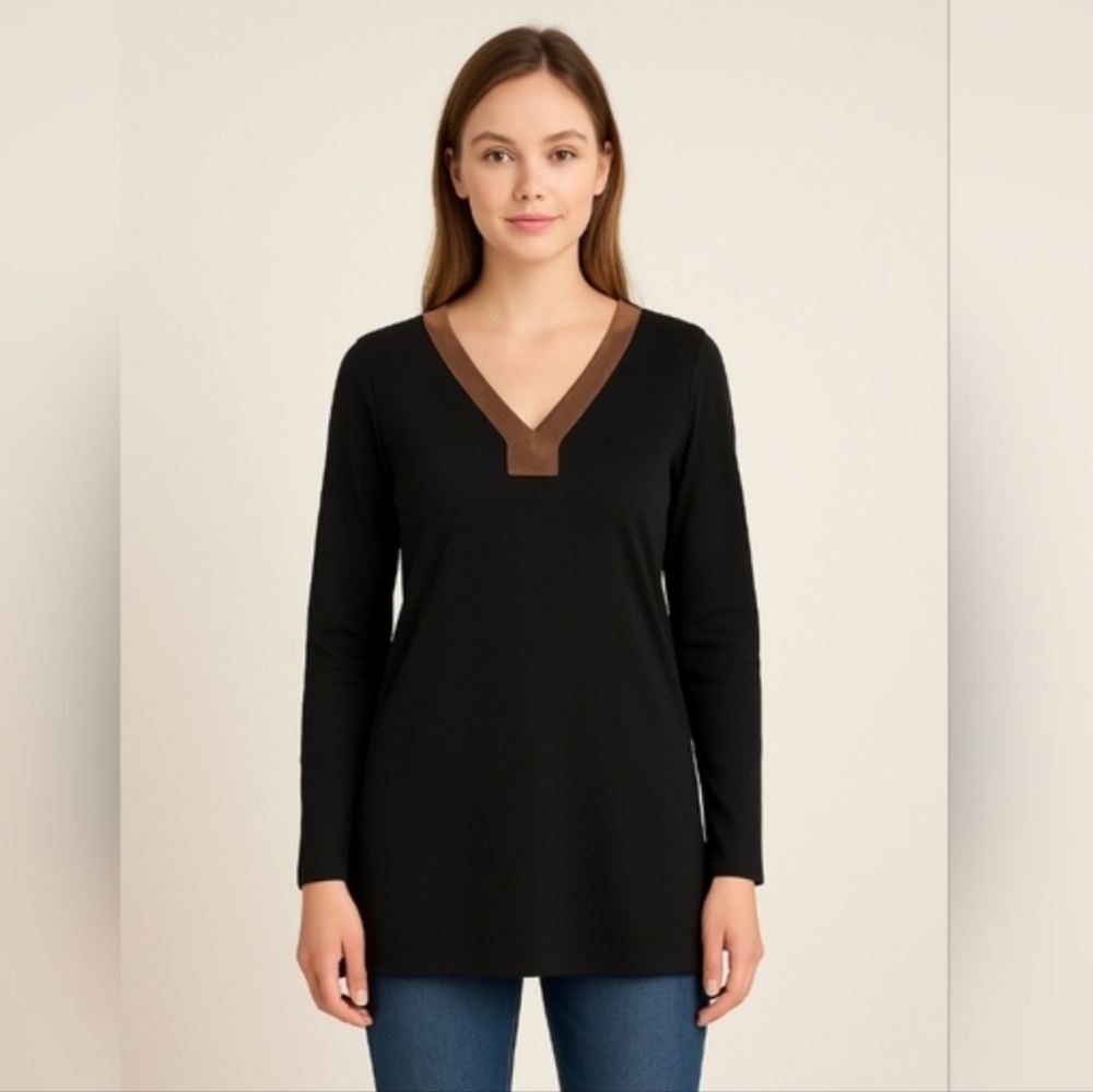 Lauren Ralph Lauren v-neck long sleeve top Size L